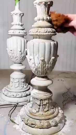 Learn how to create beautiful Milk Painted Old World finishes in Amy’s Old World Finishing Course! This course is 50% off all Toscana Milk Paint is 30% off, TODAY ONLY!⁠ https://www.amyhowardhome.com/pages/bfcm-day-2 ⁠ ⁠@frenchfaire.co gave these thrifted lamp bases an aged french finish using One Step Paint, Toscana Milk Paint in Pompeii Grey, Gold Embellishing Wax & Antiquing Glaze ✨⁠ Discount automatically applies at checkout. This sale is 24 hours only! This sale ends Sunday, November 26th a