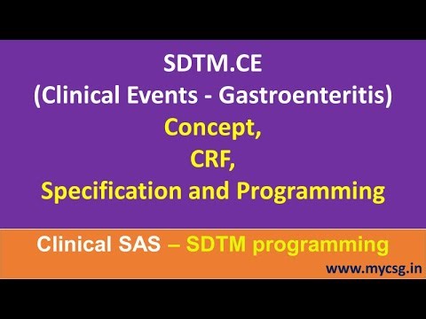 Clinical SAS: SDTM - CE - Clinical Events (Gastroenteritis) dataset programming - SDTM_CE_LGE01