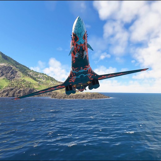 80K views · 1K reactions | B-1B Lancer roar down the runway and lift off just inches above the sea in Microsoft Flight Simulator 2020. This dramatic low-altitude takeoff shows the true beast-mode performance of the legendary supersonic bomber. | 헕 헟 헔 헖 헞 ퟰ ퟮ ퟬ | Facebook