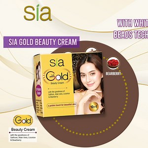 Sia Gold Beauty Cream, Now in a Stunning New Packing! Purchase directly from https://beautyicongroup.com/collections/sia/products/sia-gold-beauty-cream #SiaGoldBeautyCream #WhiteningBeads #Fairness #Beauty | Sia Beauty Cream