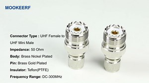 Mini UHF PL259 to UHF SO239 Connector - mini UHF Male to UHF Female Coax Adapters RF Adapter 2Packs