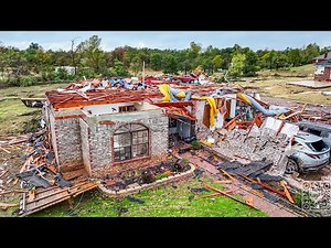Oklahoma hit by violent tornadoes! Harrah, OK tornado aftermath - drone 2024