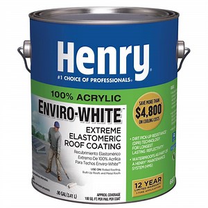 Reviews for Henry 687 Enviro-White 100% Acrylic Elastomeric Reflective Roof Coating 0.90 gal. | Pg 1 - The Home Depot