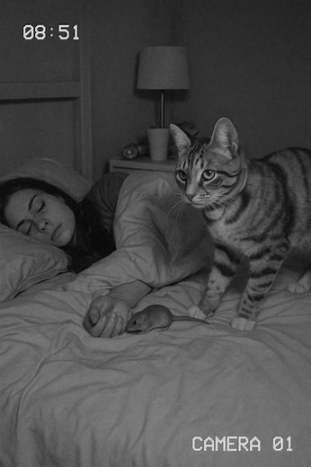 CCTV Surprise: Lena Brings a Midnight Gift