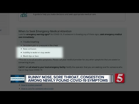 CDC lists new symptoms and warning signs for COVID-19