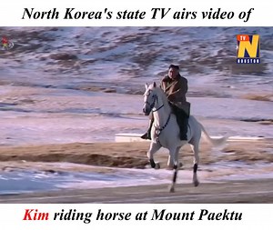 North Korea's state TV airs video of Kim riding horse at Mount Paektu | NTV America | Facebook