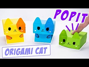 Origami CAT BUTTON TOY origami pop it, origami fidget toy