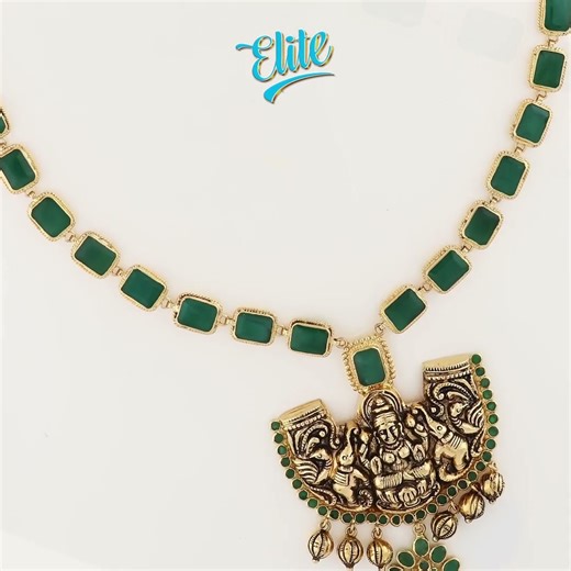 💚 Timeless Devotion: Emerald Chain & Deity Pendant ✨ #shorts