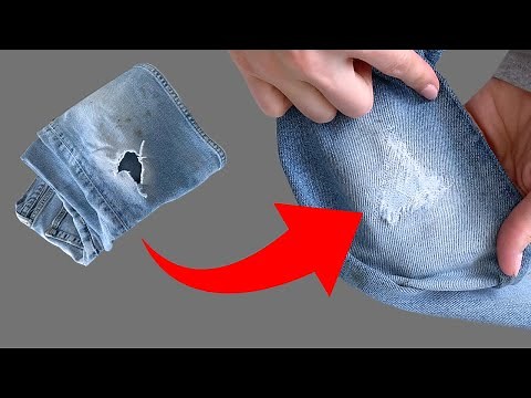 How to sew a hole in jeans with fabric patch - Amazing sewing tips and tricks!