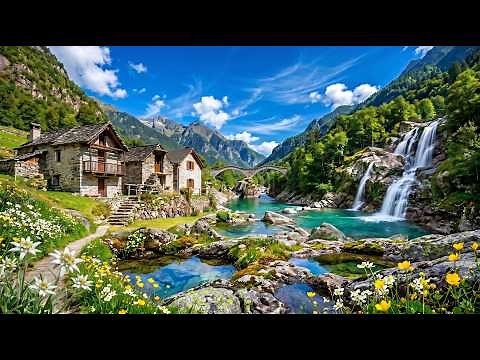 Switzerland's Secluded Stone Village in the Mountains 🇨🇭Verzasca Valley Walking Tour