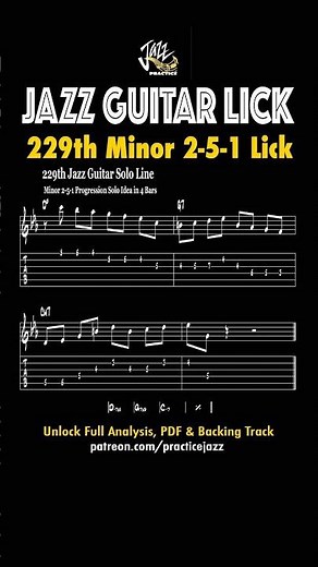 Jazz Guitar Licks 1000 #229: Using Melodic Minor on a Minor II-V-I
