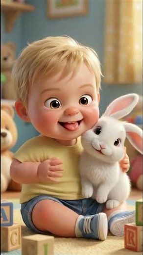 Cute Baby Saves a Rabbit 🐰❤️ | Emotional Short Story | Funny & Heartwarming #RabbitStory #KidsShorts