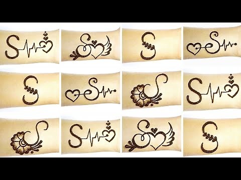 "S" letter mehndi design | "S" alphabet mehndi tattoos | Easy and attractive henna mehndi tattoos |