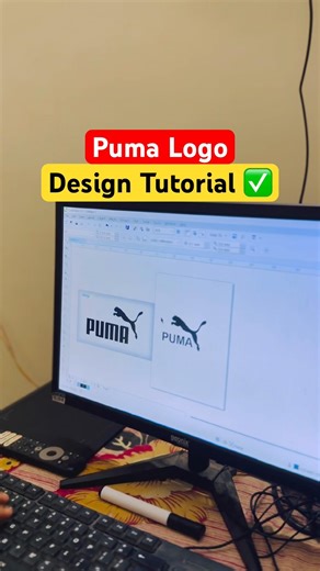 🔥Coraldraw Puma design tutorial for beginners ✅￼ #logo #coreldraw #ytshorts #design #youtubeshorts