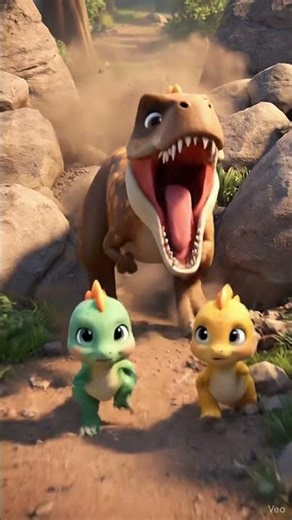 T-Rex 🦖Making trouble for two little dinosaur.