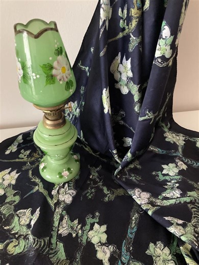 Hand-painted Glass Oil Lamp | Jade Green Vintage Style Decor - Etsy