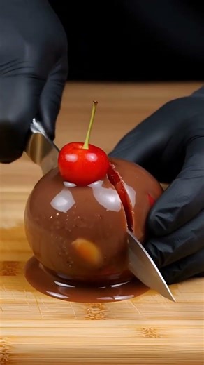 Cutting Chocolate Icecream Into Slices ASMR #ai #trending #trendingshorts #asmr #satisfying #shorts