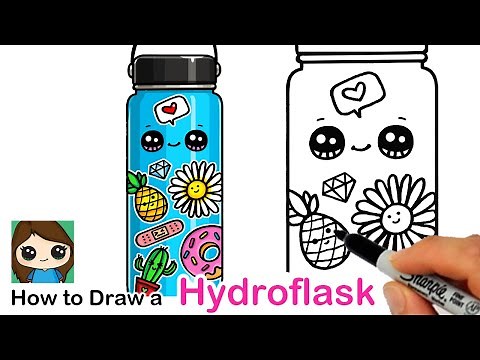 How to Draw a Hydroflask with Cute Stickers