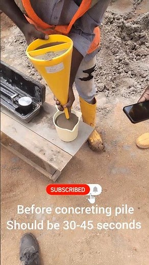 Finding Bentonite Viscosity before Concrete the Pile | Marsh Cone Test 😍😊 #bentonite #piles