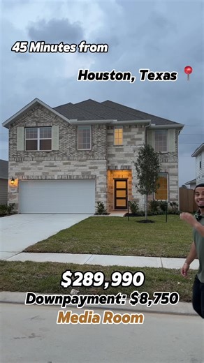 $8,750 for the down payment! 🤯 Affordable NEW homes just 45 minutes from Downtown Houston 📍 Modern finishes, and a layout perfect for first-time buyers or growing families 🙌 You won’t find these deals on Zillow — these are off-market builder opportunities that go fast. Some don’t even make it to the public market before they’re sold 🤫 📱 Book a call using the link in my bio to get started. Features: 🏡 4 beds | 3.5 baths | 2738 Sqft | Media Room | Gameroom | Flex room | Covered patio ✨ Brand