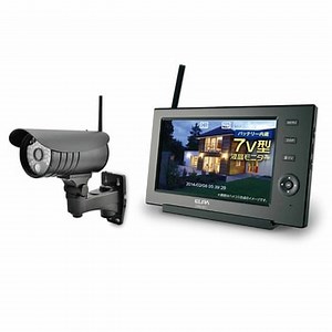 CMS-7110 ワイヤレスカメラモニターセット 防犯 ホームセキュリティ 防沫 HDD録画 スマホ連携 1セット ELPA 【通販モノタロウ】
