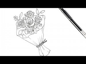 How to draw a pen drawing of a bouquet or bouquet in 3 minutes!