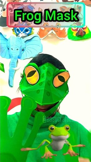 🐸 wait for the END! This frog mask looks real 😱 #shorts #diy #animalmask