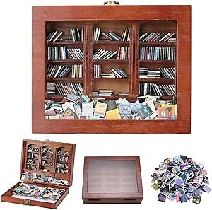 Anxiety Bookshelf | Miniature Book Matchbox Display Cabinet, Wooden Creative Ornaments, Stress-Relieving Gifts for Family and Friends