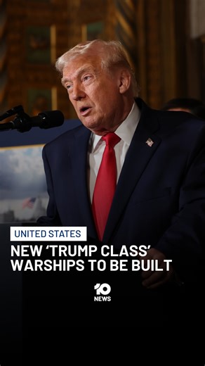 10 News on Instagram: "The US President has announced that a new “Trump class” of Navy battleships will be built to replace the existing fleet. The project will start with two battleships, then expand to more than 20, creating what Trump calls the “Golden Fleet”. Trump said that the US Navy will design the ships and that he will assist because he is a “very aesthetic person”. Follow the link in bio for more from 10 News. #trump #usnavy"