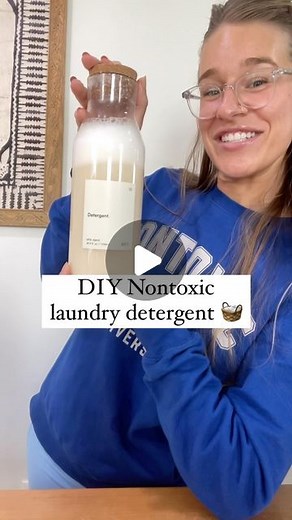 Olivia Shaffer on Instagram: "How to make your own nontoxic laundry detergent: Ingredients: - 2 C liquid Castile soap - 2 C water - 1 C baking soda - 10-20 drops of your favorite essential oils (e.g., lavender, lemon, tea tree for fragrance) Instructions: 1. In a container or empty detergent bottle, mix 2 cup of liquid Castile soap with 2 cup of water. 2. Add 1 C of baking soda to the mixture and stir or shake it well to combine all the ingredients. 3. Add 10-20 drops of your preferred essential