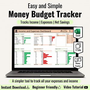 Simple and Easy Money Budget Tracker - Excel Spreadsheet - Etsy
