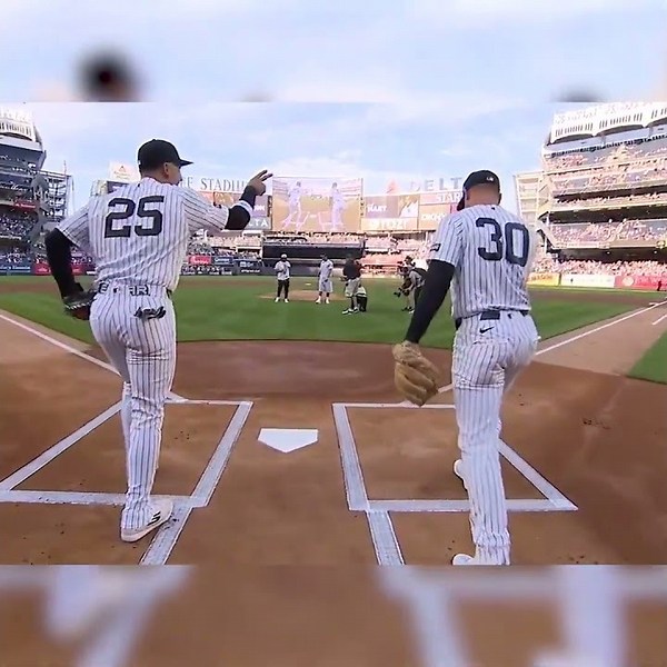 Jalen Brunson & Josh Hart toss first pitches at Yankee Stadium after securing Knicks' NBA title 😤
