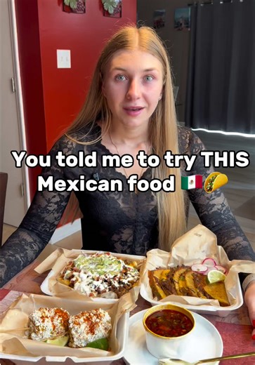 You guys told me to try these Mexican foods 🇲🇽 Birria tacos, carne asada fries, street corn & tamarindo drink… Did I miss anything I NEED to try next? 👀 #birria #carneasadafries #streetcorn #mexicanfood #tastetest