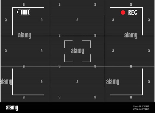 Video camera viewfinder overlay template, interface on dark background. Photo focus screen. Recording or snapshot digital display cam, capture videography. Vector illustration Stock Vector Image & Art - Alamy