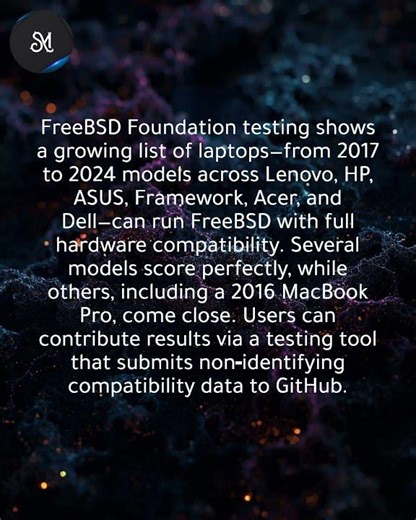 FreeBSD maintainer says certain laptops run the OS smoothly with no installation issues