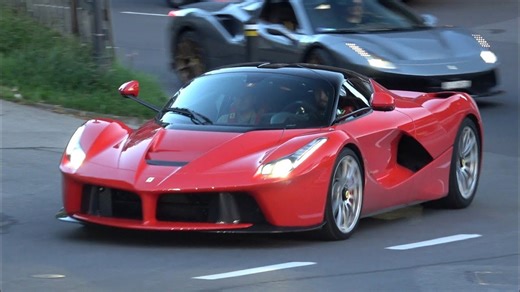 Ferrari LaFerrari driving on public road