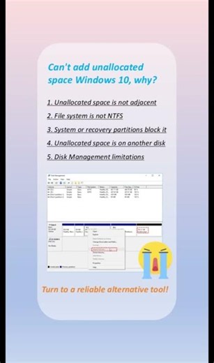 How to Add Unallocated Space into Partition in Windows 10 Successfully?