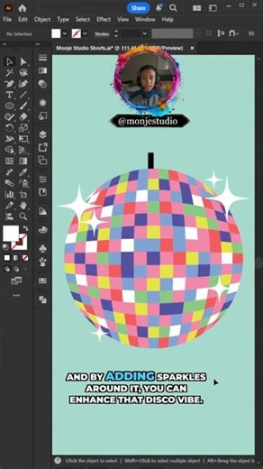 Monje Studio Tutorials: How to Make Disco Balls in Illustrator | Simple Steps
