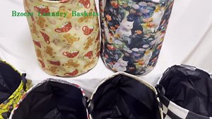 Bus Laundry Basket Storage Bin Foldable Laundry Hamper Clothes Storage Bucket Organizer 19.6x15.7 Inch For Laundry Room/Bedroom/Bathroom