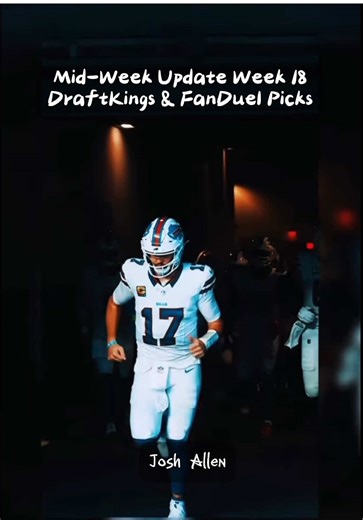 See Draft Dashboard’s Mid-Week Update for NFL Week 18. Try our DFS Lineup Optimizer, Daily Fantasy Football Advice, DFS Strategy, Best Players and Teams for this week! Link in bio under “Sports Betting.” #DFS #DraftKings #FanDuel #fyp #fantasyfootball