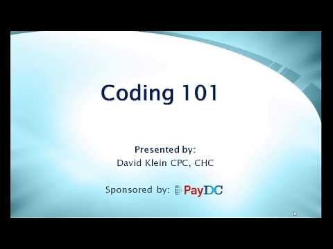 Coding 101 - PayDC Chiropractic Software