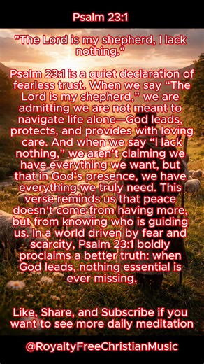 Psalm 23:1 Explained | The Lord Is My Shepherd, I Lack Nothing