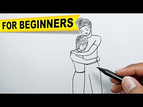 How to draw people hugging | Simple Drawings