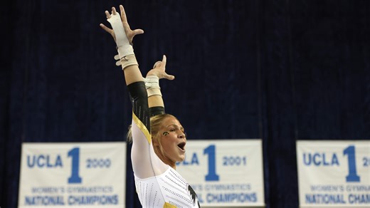 Iowa gymnast’s Fortnite‑style celebration goes viral. Watch it here.