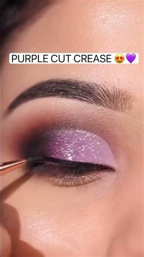 perple cut crease eye makeup tutorial 👁️