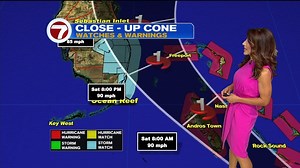 11 A.M. ADVISORY - Isaias slightly weakens, now has max sustained winds of 75 mph. A tropical storm warning has been issued for Miami-Dade and Broward. A hurricane watch also issued for portions of the east coast from north of Deerfield Beach to Volusia-Brevard County line. MORE: https://bit.ly/30dghrz FORECAST CONE: https://bit.ly/3gkzbTm | WSVN-TV