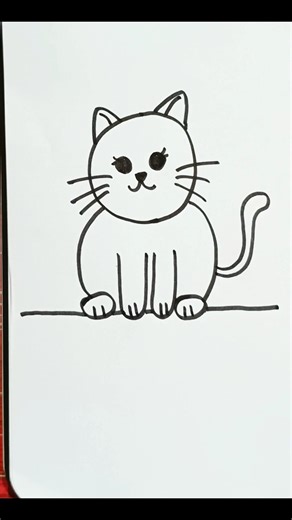 how to draw cute cat 🐈💞#shorts #shortsfeed #shortvideo #viral #cats #cat #drawing #tutorial #short
