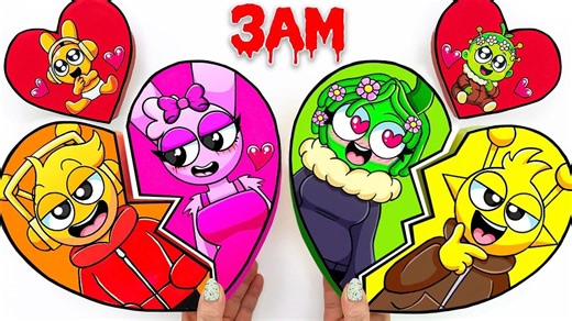 💖手工纸艺💖 凌晨开箱 SPRUNKI 成人版神秘礼盒！情侣款 Love Pinki X Oren 盲盒#节奏盒子#手账转贴#换装秀#安静书