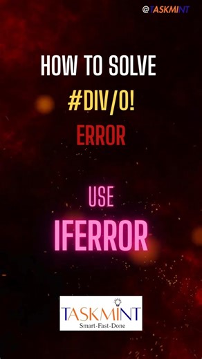 Stop #DIV/0! Errors in Excel 🚫 | Quick Tip | TaskMint