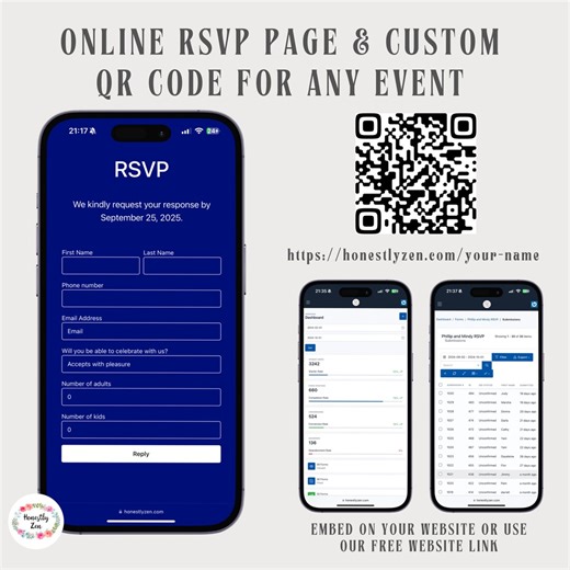 Custom QR Code Online RSVP Page: Event Tracking (digital) - Etsy UK